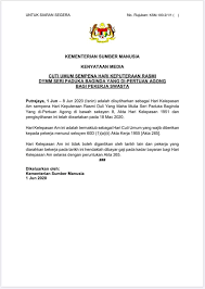  jika diperlukan dan diarahkan majikan bekerja pada hari tersebut, bayaran tambahan perlu dibayar rujuk seksyen 60d(3) akta kerja 1955. Cuti Umum Hari Keputeraan Agong Wajib Cuti