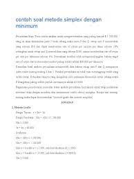 Maybe you would like to learn more about one of these? Contoh Soal Metode Simpleks Max Dan Min Pdf