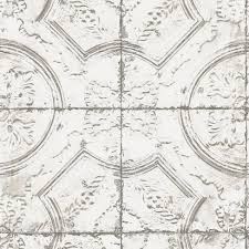 We decided to try out peel and stick wallpaper for the first time. Brewster Newport Tin Tile Peel Stick Wallpaper Target