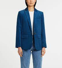 Veste blazer droite velours côtelé Glisse Galeries Lafayette bleu vêtements  femme | Galeries Lafayette | Galeries Lafayette