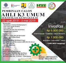 Armourfront / side / back. Pembukaan Pendaftaran Pembinaan Ahli K3 Umum Sertifikasi Kemnaker Ri Sriwijaya Universal
