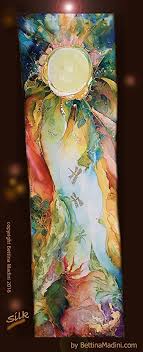 Emerald Forest Handpainted Original Silk Painting By Bettina Star Rose 76 X 21 Silk Painting Silk Scarf Painting Batik Art