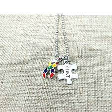 Puzzle piece pendant 1 inch.925 sterling silver. Autism Awareness Puzzle Piece Necklace Puzzle Jewelry