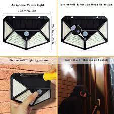 100 Led Solar Powered Garden Lamp Black Solar Wall Lights Outdoor Solar Lamps Solar Powered Outdoor Lights