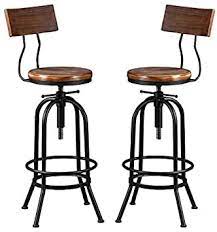 Check spelling or type a new query. Amazon Com Industrial Bar Stool Adjustable Swivel Round Wood Metal Kitchen Stool 26 32 Inch Rustic Farmhouse Counter Height Extra Tall Bar Height Stool Arc Shaped Backrest Welded Set Of 2 Home Kitchen