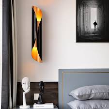 2020 Post Modern Black Gold Wall Lamp Light Led Contemporary Bedside Wall Lights Sconce Wall Mounted For Home Hotel Bedroom Lighting From Delin 97 68 Dhgate Com