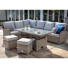 2020 Bramblecrest Monterey Outdoor Sofa Set With Square Ceramic Dining Table In 2020 Patio Furniture Layout Garden Furniture Inspiration Outdoor Sofa Sets