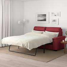 Lidhult كنبة سرير بمقعدين Lejde أحمر بني Ikea