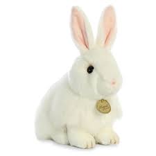 Realistic Stuffed White Angora Rabbit 9 In Plush Aurora Plush Animals Little Live Pets Rabbit Plush