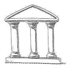 Three Columns Stability Symbol Drawing Drawing By Frank Ramspott | Fine Art  America