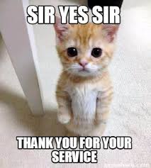 Like for our youn military women thank you for your service. Meme Creator Funny Sir Yes Sir Thank You For Your Service Meme Generator At Memecreator Org