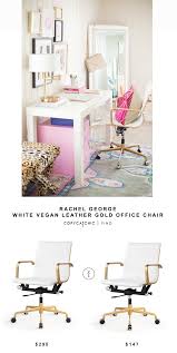 While this chair is fairly priced and modern, the description of the white chair is incorrect. Rachel George White Vegan Leather Gold Office Chair Copycatchic