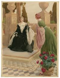James Durden The Two Gentlemen Of Verona Act 1 Scene 2 Julia And Lucetta In The Garden Watercolor Late 19th Two Gentlemen Of Verona Love Art Illustration