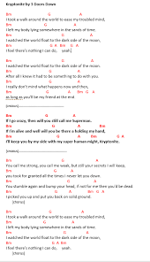 Kryptonite By Three Doors Down Chords And Lyrics For Ukulele Guitar Chords For Songs Guitar Lessons For Beginners Lyrics And Chords