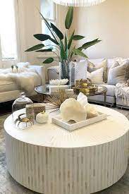 33 Trendy Ways To Arrange Coffee Table Decor Round Coffee Table Decor Coffee Table Arrangements White Round Coffee Table