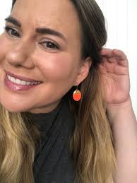 Orange Porcelain Dangle Earrings