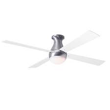 The modern fan lapa hugger ceiling fan, designed by ron rezek, creates air circulation that refreshes and revives in both interior rooms and covered outdoor patios. Modern Fan Company Ball Flushmount Light Ceiling Fan Bal Fm Ba 52 Wh Nl 004 Body Finish Brushed Aluminum Blade Color White