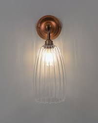 Shop bathroom wall lights at john lewis & partners. Clear Ribbed Glass Bathroom Wall Light Ip44 Upton Industrial Vintage Designer Retro Style Glass Bathroom Wall Lights Bathroom Wall Lights