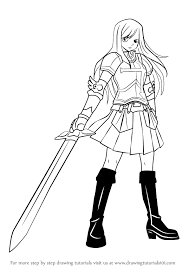 Anime, fairy tail, irene belserion. Step By Step How To Draw Erza Scarlet From Fairy Tail Drawingtutorials101 Com