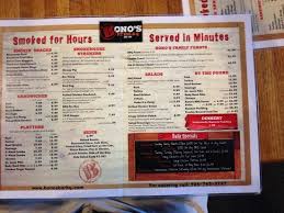 Bono is one of the largest ethnic group of akan and are matrilineal people. Menu Picture Of Bono S Pit Bar B Q Jacksonville Tripadvisor