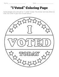 Coloring pages are all the rage these days. I Voted Coloring Page Worksheet Education Com