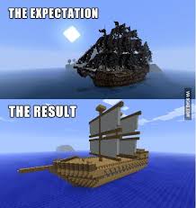Building A Pirate Ship On Minecraft Minecraft Ships Minecraft Memes Minecraft