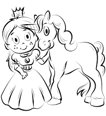 Princess With Unicorn Coloring Page Unicorn Coloring Pages Princess Coloring Pages Coloring Pages