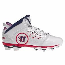Warrior Adonis99 Mens Adonis Lacrosse Cleats White Red Blue 11 5 D