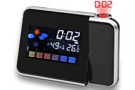 The la crosse technology projection alarm clock projects the time and/or temperature on your wall or ceiling. Dick Smith Projection Alarm Clocks Digital Multi Function On Ceiling With Weather Station Electronic Desk Clock With Time Wake Up Projector Watch Black Home Garden Home Decor Clocks