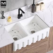 One is modern in general, farmhouse sinks come with one large size bowl. China Popular Design Sanitaryware Double Bowl Apron Ceramic Farmhouse Kitchen Bathroom Economic Sink Wash Basin Bathroom Basin Discount China Bathroom Basin Ceramic Basin