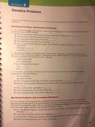 In the classical monohybrid cross each gene has two from punnett square in the offspring we have genotype ratio and probability: Solved Appendix 2 Genetics Problems You May Find It Helpf Chegg Com