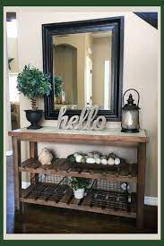 Foyer Decorating Ideas Small Farmhouse Foyer Entryway Hall With Rustic Farmhouse Table Hallway Table Decor Entry Table Decor Entryway Table Decor