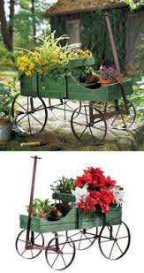 Amish Wagon Garden Planter Collections Etc Garden Wagon Wagon Planter Backyard Planters