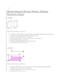 K = 4 (p + l + t) l = 2 (pl + pt + lt) keterangan: Doc Rumus Bangun Ruang Fajar Arfiansyah Academia Edu