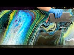 Acrylic Pour On A Table Part 2 Youtube Acrylic Pouring Acrylic Resin Art