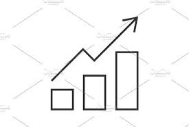 Growing Bar Graph Outline Icon Infographic Templates Bar