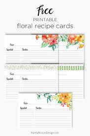 Floral Recipe Cards Get Your Recipes Organized Floral Recipe Cards Recipe Cards Recipe Cards Template