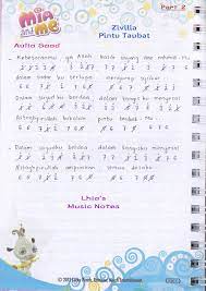 Not Angka Pianika Lagu Pintu Taubat Zivilia