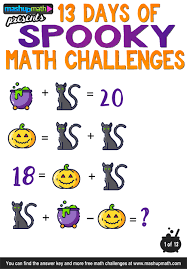 Get introductions to algebra, geometry, trigonometry, precalculus and calculus or get help with current math coursework and ap exam preparation. Halloween Math 13 Days Of Spooky Math Challenges For Grades 1 8 Mashup Math