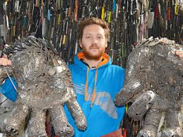 Knife angel made out of 100,000 weapons. Knife Angel Made From 100 000 Seized Blades Divides Opinion Sculpture The Guardian