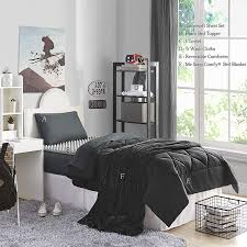 Twin xl size black comforter sets. Porch Den Biles Black Twin Xl Size Dorm Bedding Set On Sale Overstock 27994441