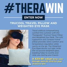 Therawin Trucool Travel Pillow And Weighted Eye Mask Sweepstakes Travel Pillow Sweepstakes Giveaways