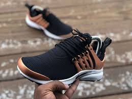 Black And Gold Nike Outfit Mens Custom Black And Rose Gold Nike Prestos Rose Gold Nikes Sneakers Men Fashion Nike Presto