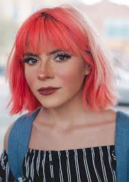 Best Short Pink Haircuts With Bangs For Women In Year 2019 Pink Short Hair Short Hair Trends Haircuts With Bangs