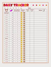 printable daily tracker page for infant or baby record