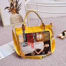 Купи онлайн Жълти чанти за жени жълта чанта с голям капацитет чанта  ежедневни покупки жените bolso amarillo mujer sac jaune 2020 / Дамски чанти  - www.rubiconglobal.shop