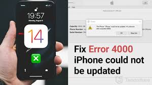How To Fix Error 4000 The Iphone Could Not Be Updated An Unknown Error Occurred 4000 Youtube