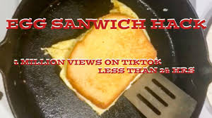 My Tiktok Video Had 1 Million Views In Less Than 24 Hrs Viral Egg Sandwich Hack Youtube Sandwich Hacks Egg Sandwiches Breakfast Sandwhich