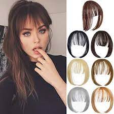 Looking for a way to wear straight across bangs with a twist? Hebelin Clip In Bangs Hair Pieces Natural Hair Clip In Fringe Straight Thin Bangs With Temples For Women Buy Online In Indonesia At Desertcart Id Productid 167278775