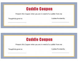 Cuddle Coupons For That Special Somebody Cuddling Coupons Printable Planner